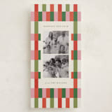 "Stripes of Joy" - Tall Holiday Cards in Jolly by Joyce Pinheiro - Front