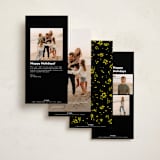 "funny snake" - Tall Holiday Cards in Night by Anastasia Makarova - Back of Card Options