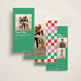 "Color Pop Joy" - Tall Holiday Cards in Retro by Kacey Kendrick Wagner - Back of Card Options