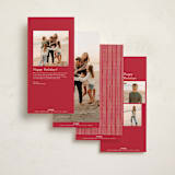 "Tidy Stripe" - Holiday Cards in Cream by Robert and Stella - Back of Card Options