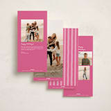 "Classic Stripe" - Holiday Cards in Poppy by Huefete - Back of Card Options