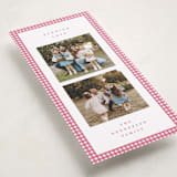 "Gingham Border" - Holiday Cards in Peony by Kelly Watkins - Detail