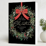 "Festive Holiday" - Holiday Cards in Holly Berry by Susan Moyal - Folded Card