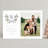 "Holly Monogram" - Holiday Cards in Blue Spruce by Wildfield Paper Co - Front