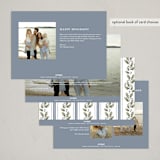"Holly Monogram" - Holiday Cards in Blue Spruce by Wildfield Paper Co - Back of Card Options