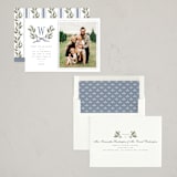"Holly Monogram" - Holiday Cards in Blue Spruce by Wildfield Paper Co - Assembled