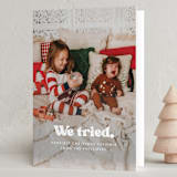 "We tried." - Holiday Cards in Snowy Night by Itsy Belle Studio - Folded Card