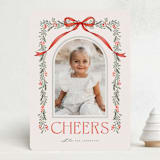 "Joyful-Bow" - Holiday Cards in Crimson by BR Designs - Front