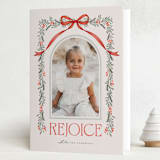 "Joyful-Bow" - Holiday Cards in Crimson by BR Designs - Folded Card