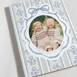 "Wildflower Holiday ribbon" - Holiday Cards in Blueberry by Jackie Crawford - Detail
