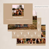 "Scripted" - Holiday Cards in Wheat by Shannon Chen of Four Wet Feet Studio - Back of Card Options
