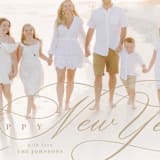 "Scripted" - Holiday Cards in Wheat by Shannon Chen of Four Wet Feet Studio - Detail