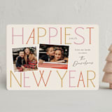 "Grand Greetings" - Holiday Cards in Bubblegum by Laura Hankins - Front