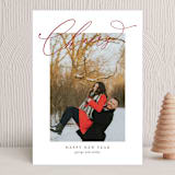 "Love and Cheers" - Holiday Cards in Poinsettia by Angellia Stefanie - Front