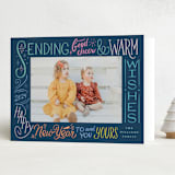 "Fresh New Year" - Holiday Cards in Navy by Morgan Ramberg - Folded Card