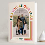 "This Will Be Our Year Arched Type" - Holiday Cards in Pomegranate by Ampersand Design Studio - Folded Card