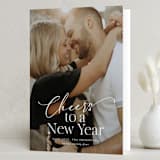 "scripted cheers" - Holiday Cards in Snow by Jackie Crawford - Folded Card