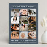 "Year in Photos" - Holiday Cards in Slate Blue by Meggy Masters - Front