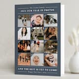 "Year in Photos" - Holiday Cards in Slate Blue by Meggy Masters - Folded Card