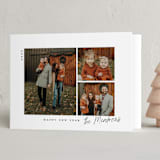 "Modern Three" - Holiday Cards in Onyx by Emily Betts - Folded Card