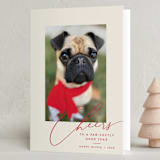 "Happy Pets" - Holiday Cards in Holly Berry by Louise Kay - Folded Card