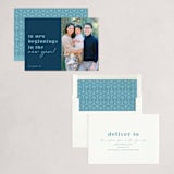"To New Beginnings" - Holiday Cards in Navy by Mansi Verma - Assembled
