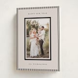 "Striped Border" - Holiday Cards in Linen by Kelly Schmidt - Folded Card