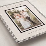 "Striped Border" - Holiday Cards in Linen by Kelly Schmidt - Detail