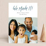 "We Made It!" - Holiday Cards in Moonstone by Kelsey Mucci - Front