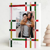 "Knitted Plaid" - Holiday Cards in Gumdrop by Carrie ONeal - Folded Card