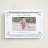 "Fine Frame" - Holiday Cards in Blue Jay by Melanie Kosuge - Front