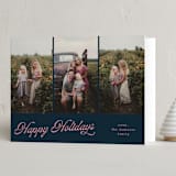 "jagged edge" - Holiday Cards in Navy by Cass Loh - Folded Card