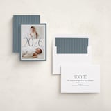 "Bordered Year" - Holiday Cards in Denim by Brianne Larsen - Assembled