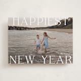 "New Year Happiness" - Holiday Cards in Cotton by Angela Thompson - Front