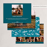 "Photo Block" - Holiday Cards in Azure by Abi de Leon - Back of Card Options