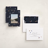 "Confetti Cheers" - Holiday Cards in Blue Jean by Pixel and Hank - Assembled