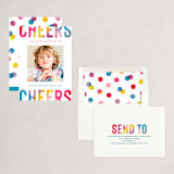 "Painted Cheers" - Holiday Cards in Rainbow by Hooray Creative - Assembled