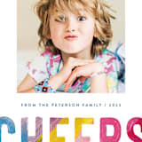 "Painted Cheers" - Holiday Cards in Rainbow by Hooray Creative - Detail