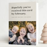 "FINGERS CROSSED" - Holiday Cards in Ecru by Erica Krystek - Folded Card
