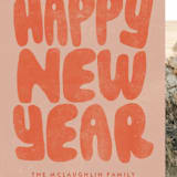 "Groovy Type" - Holiday Cards in Rust by Brooke Chandler - Detail