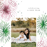 "Firework Burst" - Holiday Cards in Emerald by Corinne Malesic - Detail