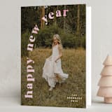 "Bold Type" - Holiday Cards in Fuchsia by Angela Thompson - Folded Card