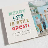 "Merry Late" - Holiday Cards in Cream by Erica Krystek - Detail