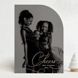 "curved cheers script" - Holiday Cards in Antique Gild by Kamala Nahas - Front