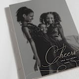 "curved cheers script" - Holiday Cards in Antique Gild by Kamala Nahas - Detail