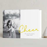 "Cheer Badge" - Holiday Cards in Sunflower by Anna Elder - Folded Card