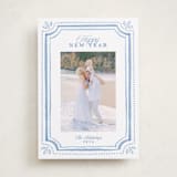 "Fine Frame" - Holiday Cards in Blue Jay by Melanie Kosuge - Front