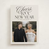 "Classically Modern" - Holiday Cards in Coal by Jackie Crawford - Front