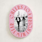 "Cheers to a Bright New Year" - Holiday Cards in Peppermint by Erin German - Front