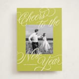 "All Scripts" - Holiday Cards in Lime by Jackie Crawford - Front